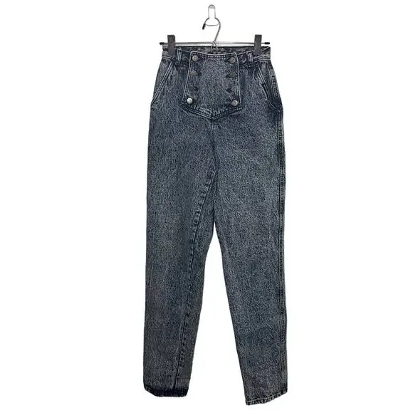 Vintage Rocky Mountain High Waist Acid Wash Bareback Jeans Western Flap Front - Picture 2 of 13